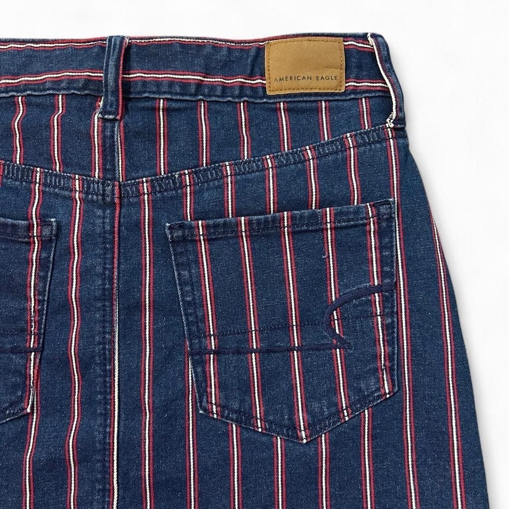 American Eagle Striped High-Rise Mini Denim Skirt – Size 4 - Picture 5 of 8
